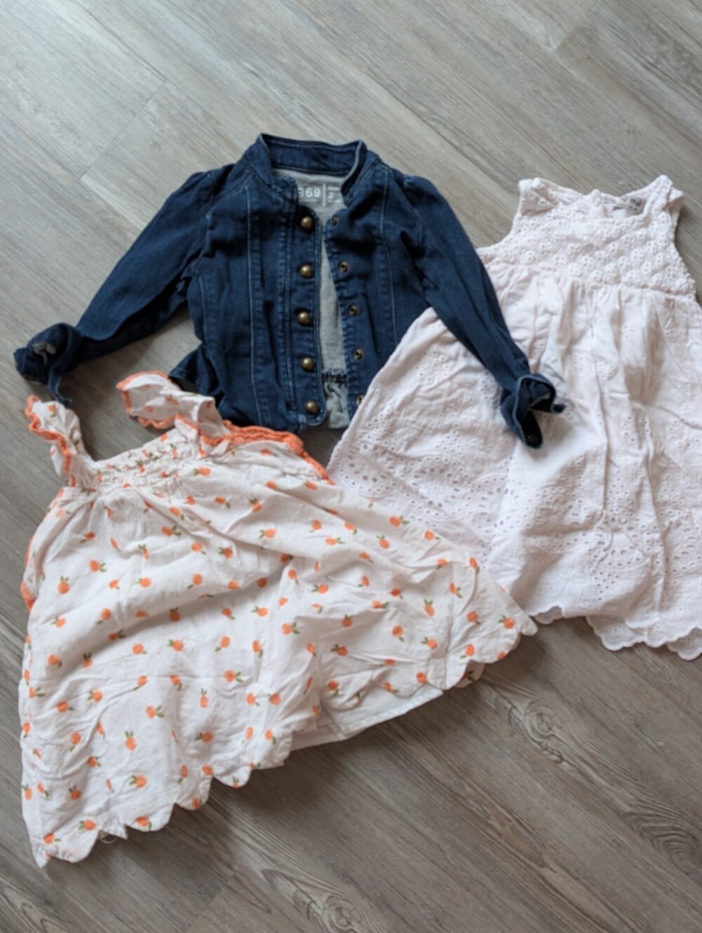 2T Bundle! Denim Jacket with Pink and Floral Dresses